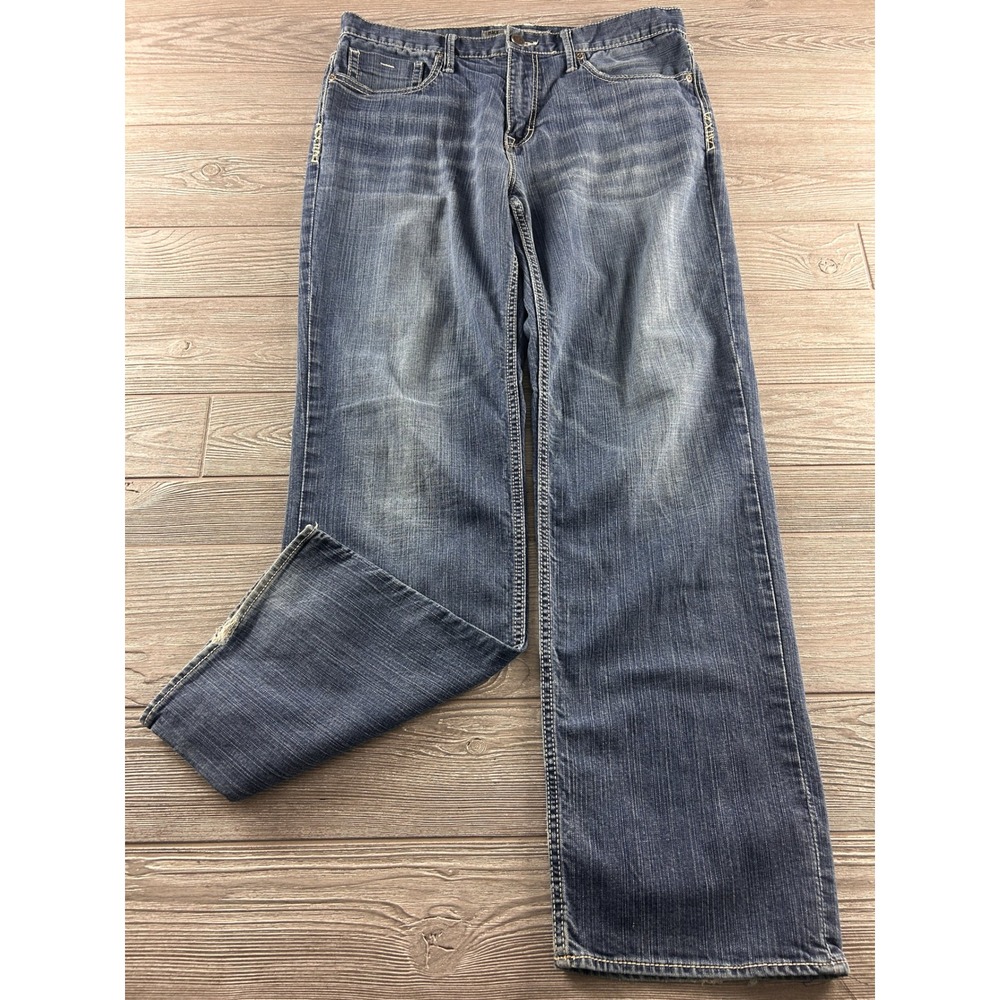 BKE Seth Straight Leg Jeans Mens 36L Medium Wash Stretch Denim Blue 36x32